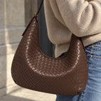 The Greta Woven Crescent Bag