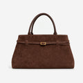 The Livia Suede-Look Bag in Chocolate