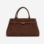 The Livia Suede-Look Bag in Chocolate