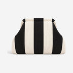 The Alba Frame Makeup Bag in Black & Cream Stripe